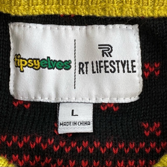 Tipsy Elves Large Angel Red Gold Ugly Christmas Sweater - Picture 5 of 9